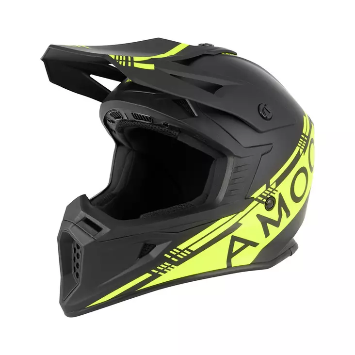 AMOQ Meteor V2 Helmet Black/HiVis - CROSSIKYPÄRÄT - 645-24160004-0 - 1