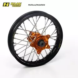 * HAAN WHEEL SX&SXF 15-16 /EXC MODELS 16- 17-3,50 BLACK RIM/ORANGE HUB - CROSSIN TÄYDELLISET VANTEET - 540-13560-6310 - 1