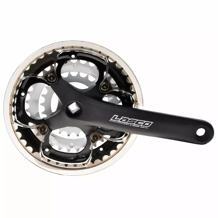 Kampipari Lasco 22/32/42, 175mm Alu, Nelikantti, Syvyys 0mm, Ketjusuojalla - POLKUPYÖRÄN KAMPIPARIT - 69500 - 1