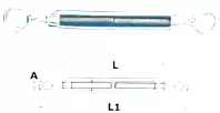 S.S Vantin Säätöruuvi 2 Silmä 10mm - VANTTIRUUVIT - M07-193-10 - 1