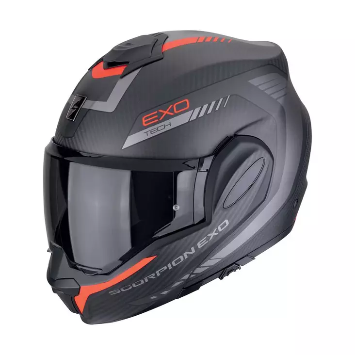 SCORPION Helmet EXO-TECH EVO CARBON Cozy Matt Black-Red - UMPIKYPÄRÄT - 649-2505-0 - 1