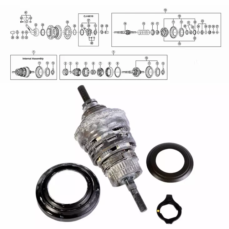 Shimano Nexus 7-V (Sg-7c25), Sisäkokoonpanosarja - TAKANAVAN OSAT - 64200 - 1