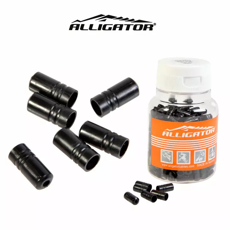 Vaijerinkuoren Pääteholkki Alligator, 4mm, 150 Kpl - POLKUPYÖRÄN VAIJERIT - 62590 - 1