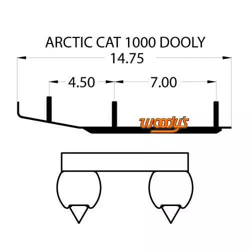 Woodys Dooly Arctic Cat Trail Ohjausrauta 6" 1Kpl/Pakkaus - MK OHJAUSRAUDAT - 883-DA6-1000 - 1