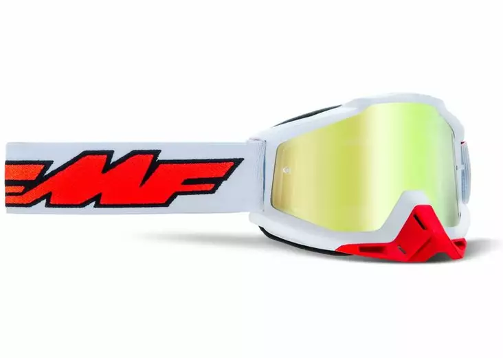 Ajolasit FMF POWERBOMB Goggle Rocket Valkoinen - True Gold Linssi - CROSSILASIT - 675-21005-1 - 2