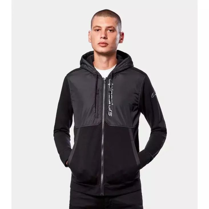 ALPINESTARS HOODIE ALIGNED BLACK/BLACK M - HUPPARIT - 697-1213-51000-101 - 1