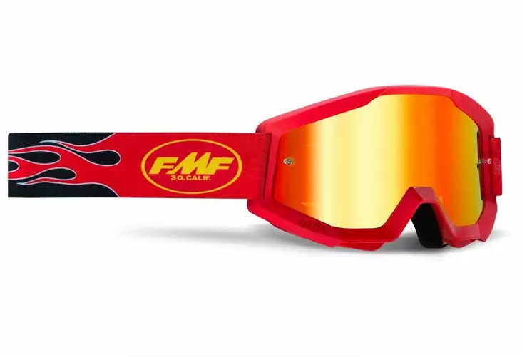 FMF POWERCORE Goggle Flame Punainen - Peili Punainen Linssi - CROSSILASIT - 675-21009-1 - 2