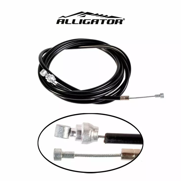 Jarruvaijeri Kuorella, Alligator, 2-Päinen, Retki/Mtb/Kilpa, 2m Musta - POLKUPYÖRÄN VAIJERIT - 60251 - 1