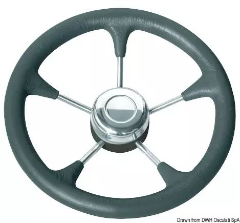 *Polyurethane Steer. Wheel Ss Spokes Ø 280 Mm Black - OHJAUSPYÖRÄT - M45-127-01 - 1