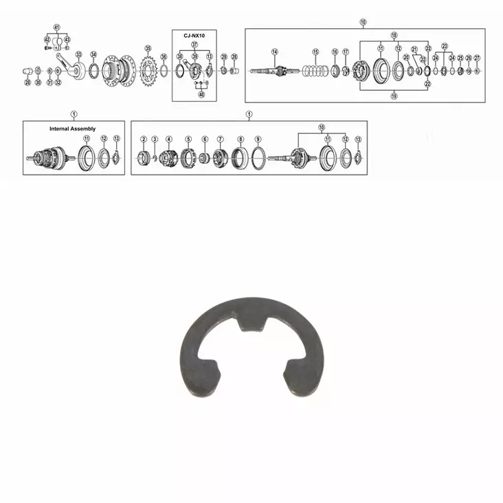 Shimano Nexus 7-V (Sg-7c25), Varmistinrengas D::9mm - TAKANAVAN OSAT - 64261 - 1