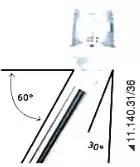 Telescopic Sloped Pole White 60cm - VALOMASTOT - M11-140-31 - 1