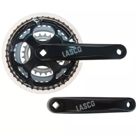 Kampipari Lasco 42/34/24, 175Mm Alu, Nelikantti, 118Mm Akseli, Ketjusuoja, Musta - POLKUPYÖRÄN KAMPIPARIT - 60312 - 2