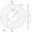 Supersprox Takaratas, 62, Ø105mm, Punainen, Derbi / Aprilia / Yamaha - MOPON TAKARATTAAT - 27-1014-62-2 - 2