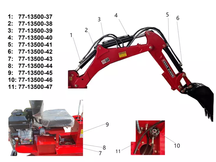 Bronco hydrauliletku kauha etummainen 77-13500 - Varaosat ja lisävarusteet - 77-13500-42 - 1