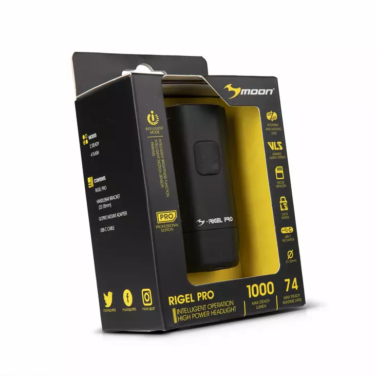 Polkupyörän Etuvalo Moon Rigel Pro 900lm Ladattava - POLKUPYÖRÄN LAMPUT JA TARVIKKEET - 68692 - 2