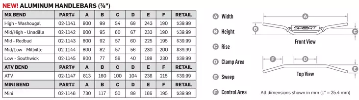 Protaper Ohjaustanko Sport Unadilla Mid High - OHJAUSTANGOT - 63-21142 - 0