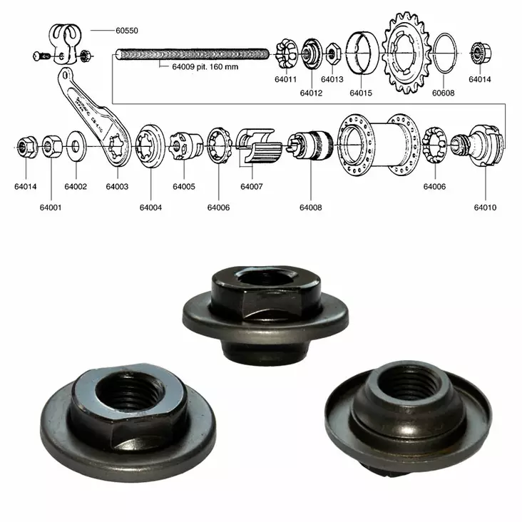 Shimano 1-V (Cb-E110), Kartio Pölysuojalla - TAKANAVAN OSAT - 64012 - 1