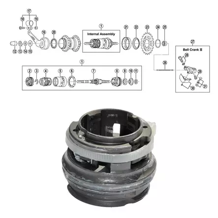 Shimano 3-V (Sg-3c40), Vetäjä - TAKANAVAN OSAT - 64303 - 2