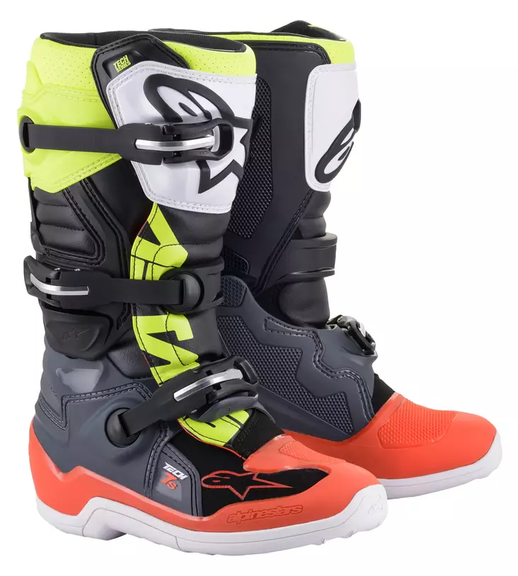 Alpinestars ajosaapas tech 7s nuorten harmaa/punainen/kelt fluo 34 (2) - MP AJOVAATTEET LAPSET - AF0006823 - 1
