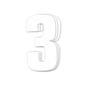 Blackbird Kilpanumerot Valkoinen 3kpl/Srj 16x7,5cm 3 - TARRAT - 381-5048-10-3 - 1