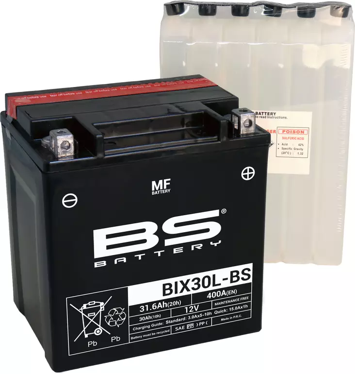 Bs Battery Bix30l-Bs Mf (Cp) Maintenance Free - AKUT - 140-300753 - 1