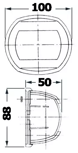 Kulkuvalo Classic 12 Musta - Valkoinen 225° - KULKUVALOT - M11-410-03 - 1