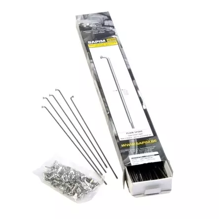 PINNA SAPIM RACE, 2,0/1,8/2,0 X 276MM 14G, MUSTA, RST, 100KPL/LTK, SIS.NIPPELIT - Pinnat ja nippelit - 61324 - 1