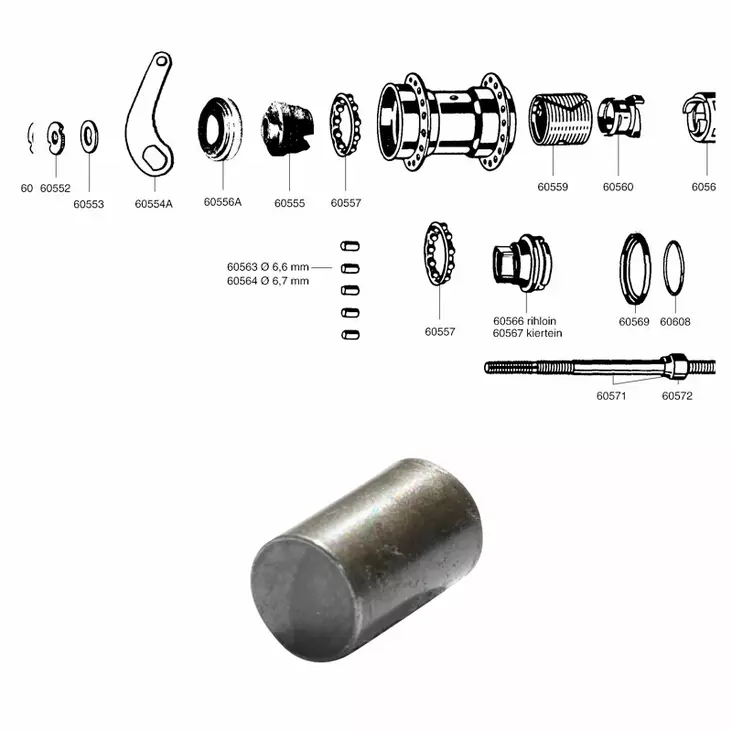 Favorit 1-V, Rulla 6,7mm - TAKANAVAN OSAT - 60564 - 1