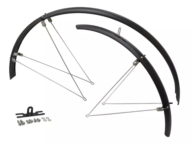 Lokasuojapari 28" Cavo, Aisallinen, Kiinnikkeet, Mattamusta 35Mm - POLKUPYÖRÄN LOKASUOJAT - 41-384 - 1