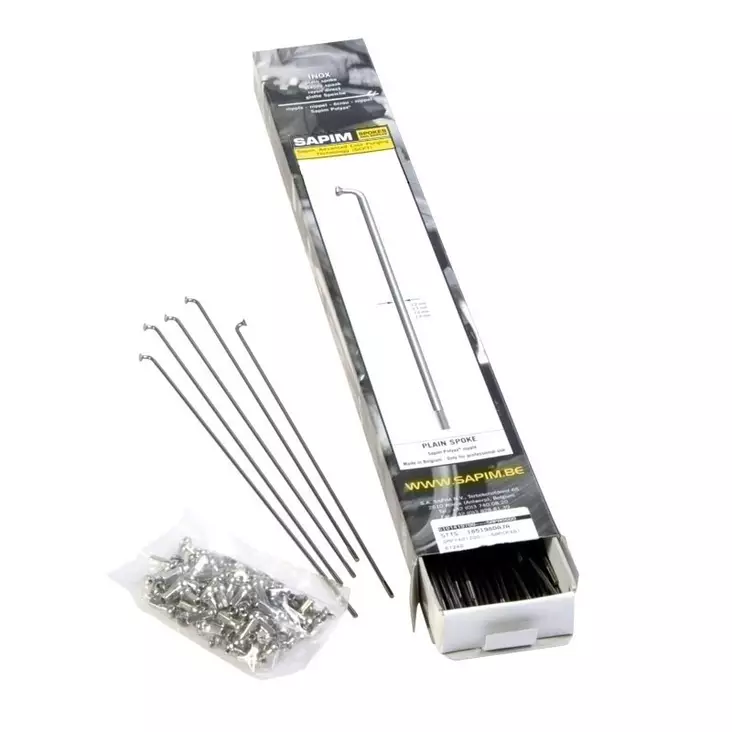 PINNA SAPIM RACE, 2,0/1,8/2,0 X 276MM 14G, MUSTA, RST, 100KPL/LTK, SIS.NIPPELIT - Pinnat ja nippelit - 61324 - 1