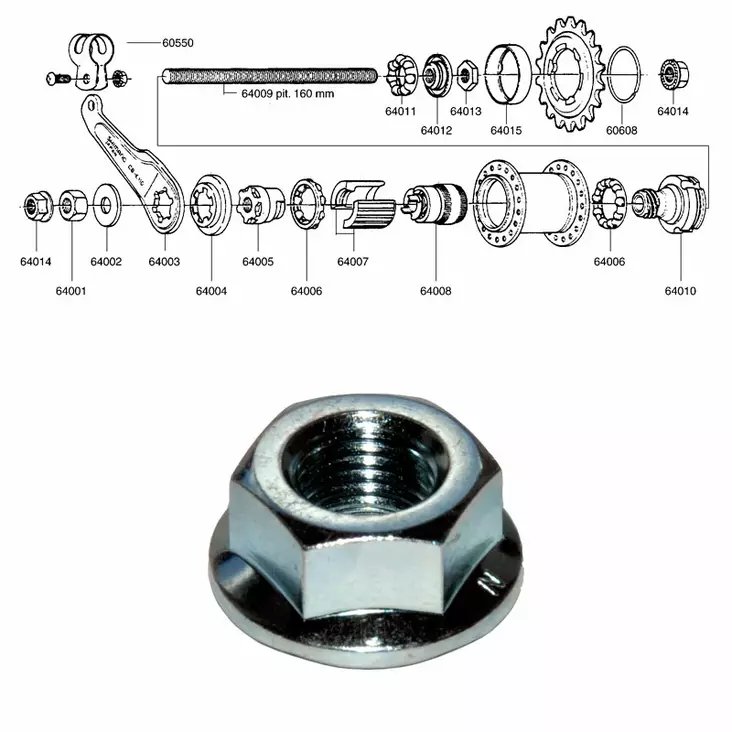Shimano 1-V (Cb-E110), Laippamutteri - MUUT NAPAOSAT - 64014 - 1