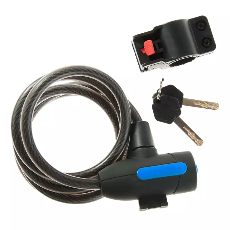 Spiraalilukko cavo, 10/150cm, matta musta - POLKUPYÖRÄN LUKOT JA OSAT - 45-114 - 1