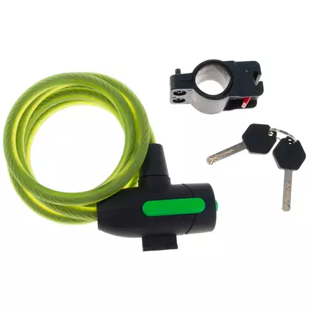 SPIRAALILUKKO CAVO, 10/150CM, MATTA LIME - POLKUPYÖRÄN LUKOT JA OSAT - 45-105 - 1