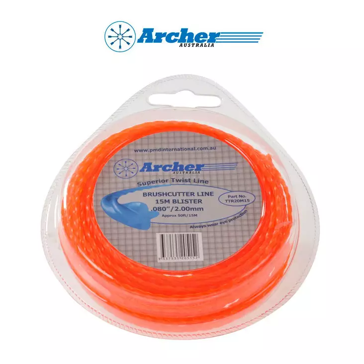 Archer trimmerin siima, twin stop, kierretty, ø 2,0mm x 15m - TRIMMERIN SIIMAT - 446-TTR20M15 - 1