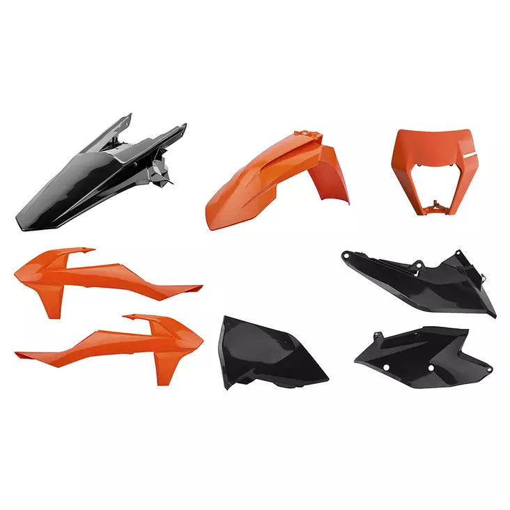 Polisport Kit Enduro W/ Mask Exc/Excf (17-19) Orange/Black - CROSSIN TÄYDELLISET MUOVISARJAT - 178-90885 - 1