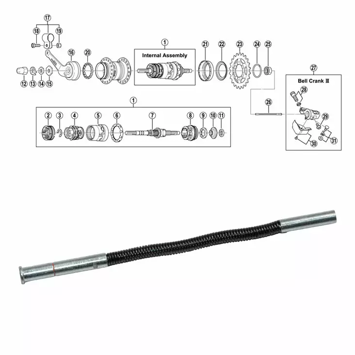 Shimano 3-V (Sg-3c40), Työntötanko - TAKANAVAN OSAT - 64345 - 2