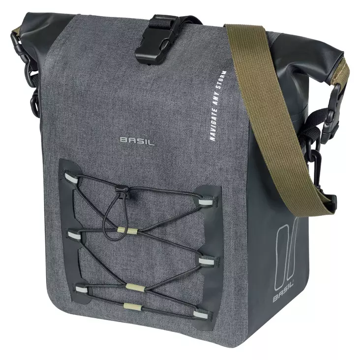 SIVULAUKKU BASIL NAVIGATOR STORM MIK STUDS, M KOKO, 12-15L, MUSTA, VESITIIVIS - POLKUPYÖRÄLAUKUT - 18265 - 1