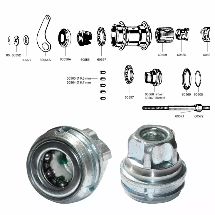 Favorit 1-V, Vetäjä Rihloin 88z - TAKANAVAN OSAT - 60566 - 1
