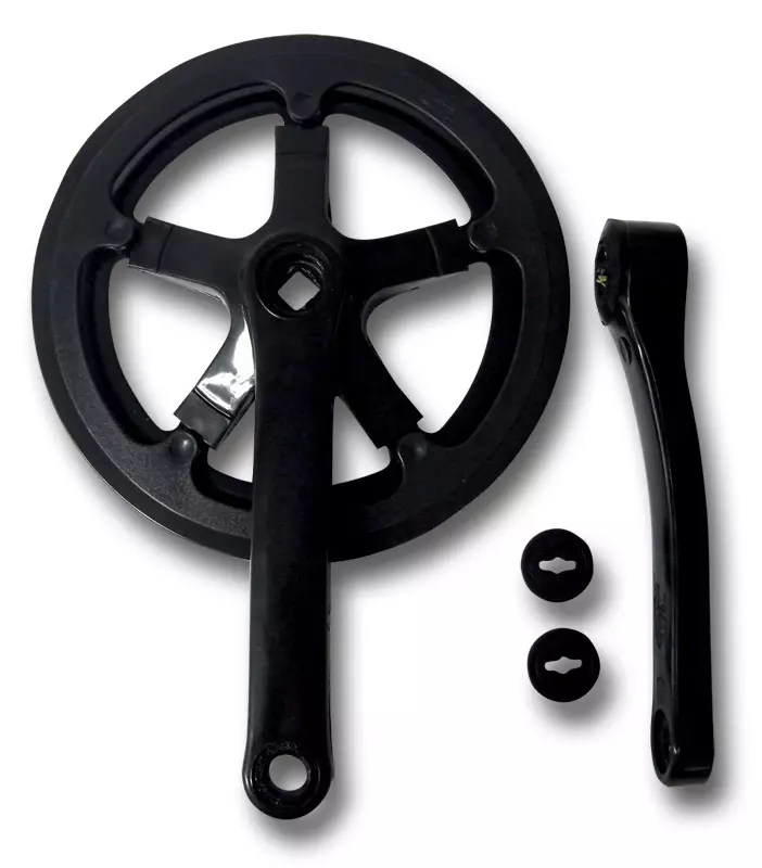 Kampipari Lasco 46/170mm Alu, Nelikantti, Syvyys 0mm, Ketjusuojalla, Musta - POLKUPYÖRÄN KAMPIPARIT - 60307 - 1