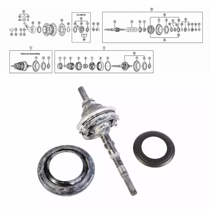 Shimano Nexus 7-V (Sg-7c25), Vetäjä + Akseliyksikkö - TAKANAVAN OSAT - 64207 - 1