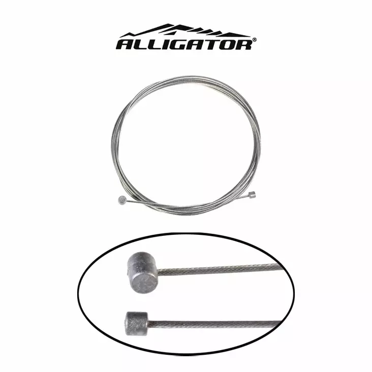 Vaihdevaijeri Alligator, 2-Päinen, Paljas - POLKUPYÖRÄN VAIJERIT - 60697 - 1