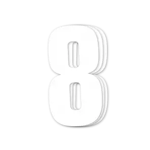 Blackbird Kilpanumerot Valkoinen 3kpl/Srj 16x7,5cm 8 - TARRAT - 381-5048-10-8 - 1