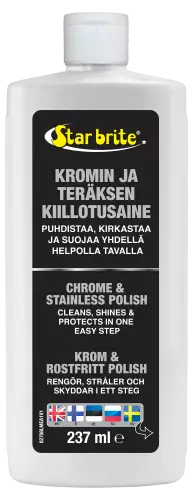 Chrom/Stainl.Polish Krom/Teräk.Puhd.Kiilloke 237ml - VENEEN PUHDISTUS JA VAHAUS - 136-82708 - 1
