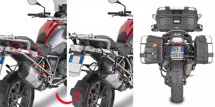 Givi pikairroitettavat sivutelineet Monokey-laukuille PLR5108, BMW R 1200 GS - MÖNKIJÄN OSAT - 322-PLR5108 - 1