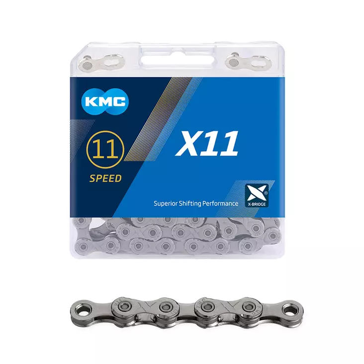 KETJU 11-V KMC X11 GREY , 1/2 X 11/128", 118L - KETJUT 11-VAIHTEISIIN POLKUPYÖRIIN - BX11GG118 - 1