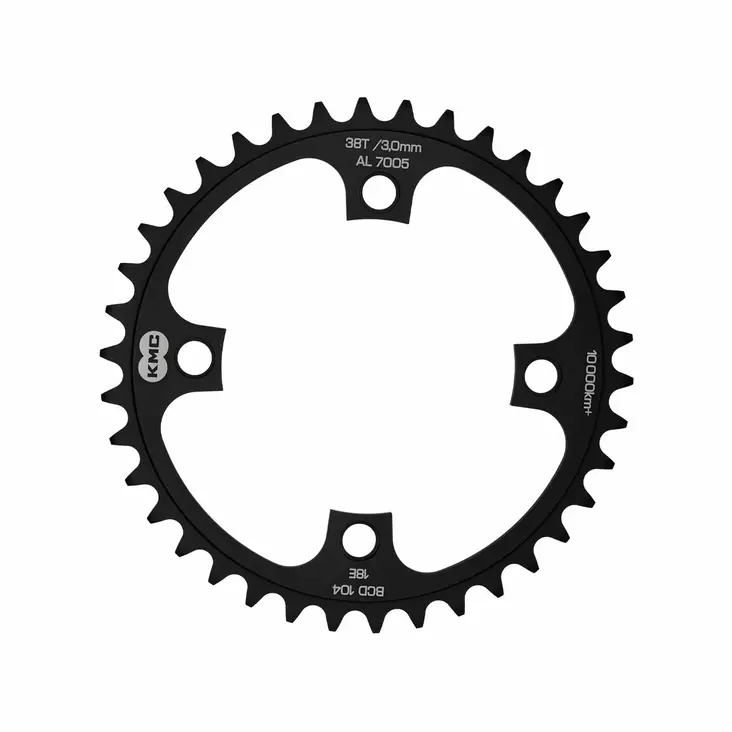 Ketjuratas Kmc, E-Bike Bosch 38H, Bcd 104, Etu Musta, 1/8", 3Mm Offset - SÄHKÖPYÖRÄN ETU- JA TAKARATTAAT - BFCR00338 - 1