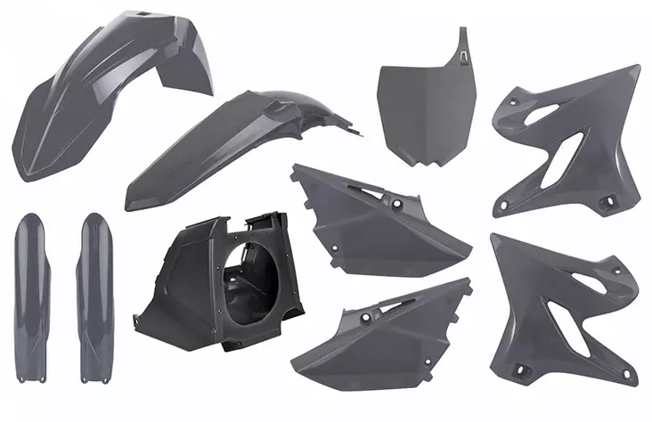 Polisport Kit Yamaha Yz125/250(02-->)Resty W/18 Fork Guards(08->) Nardo Grey - CROSSIN TÄYDELLISET MUOVISARJAT - 178-90908 - 1