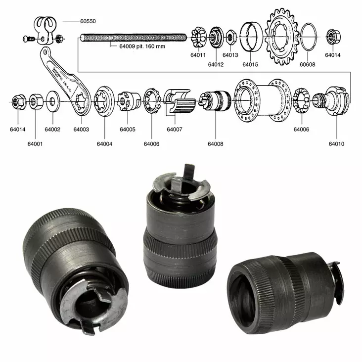 Shimano 1-V (Cb-E110), Kytkinkartiosarja - TAKANAVAN OSAT - 64008 - 1