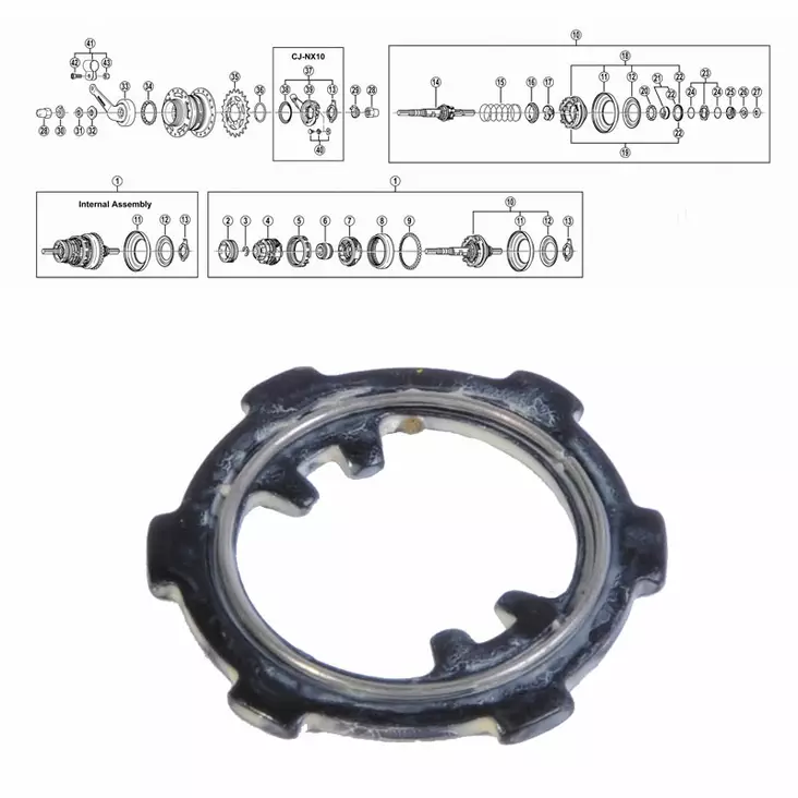Shimano Nexus 7-V (Sg-7c25), Ohjainlaatta + Tiiviste - TAKANAVAN OSAT - 64268 - 1