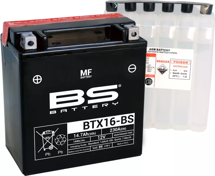Bs Battery Btx16-Bs Mf (Cp) Maintenance Free - AKUT - 140-300609 - 1
